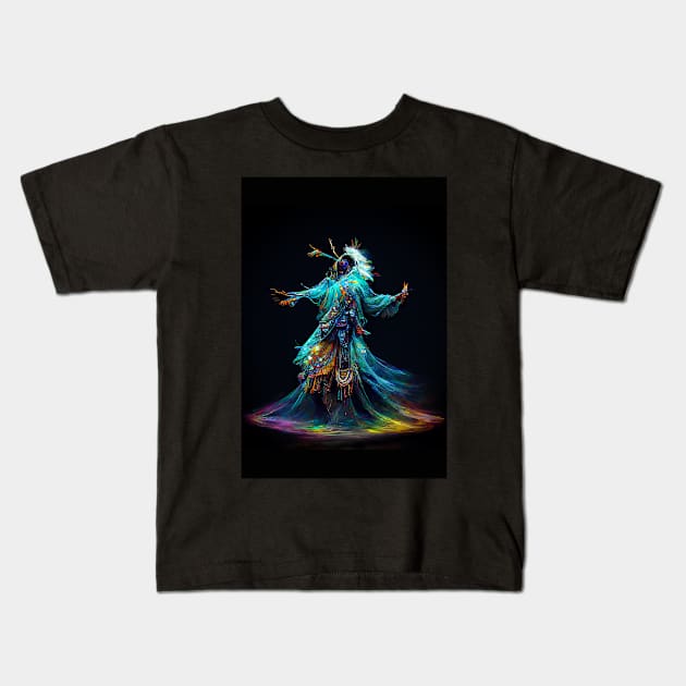 Dancing Shaman 2 Kids T-Shirt by fairyfreak